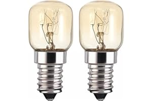 Sunnylinn 25W E14 Oven Bulb 230V Dimmable E14 Screw Bulb Warm White 2600K Resistant up to 300 Temperature Heat Resistant for Microwave, Oven2 Pack.