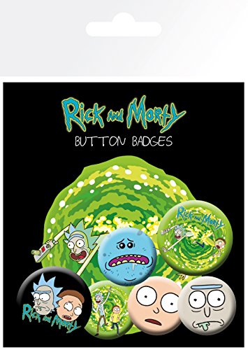 GB eye – Juego de chapas de Rick y Marty personajes, multicolor