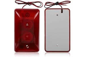 ‎DIOCHE Sirene Licht und Ton Alarm, 120dB verdrahtete Blitz-Sirene, Mini 12V Alarmanlage Schutzalarmsystem, Stroboskopalarm mit Rotlicht blinkt, für Familien, Hotels und öffentliche Gebäude