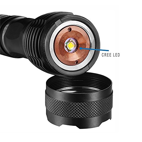 Taktische Taschenlampe, Vansky® 700 Lumen CREE XML2 T6 LED Taschenlampe | Superhell wasserdicht Camping Taschenlampe mit einstellbarem Fokus und zoombarem taktischem Licht | inkl. 3 x AAA Batterien - 3