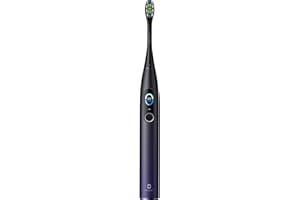 Oclean Cepillo de dientes eléctrico X Pro, Pantalla táctil inteligente, 84,000 Movimientos por minuto, 32 Niveles de intensidad, 3 Modos, Cargador 2 en 1, Sensor de presión, IPX7, Morado Oscuro