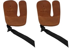 Namvo Lot de 2 onglets en cuir de vache pour tir à l'arc en plein air, chasse, arc, tir à l'arc Marron
