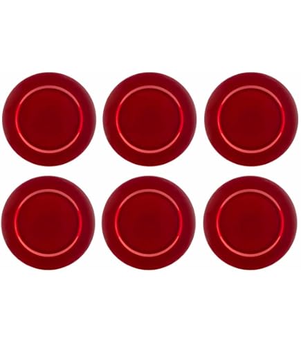 Acan Tradineur - Confezione da 6 Sottopiatti riutilizzabili rotondi in plastica, piatto decorativo, vassoio per presentazione di dolci di Natale, torrone, torte (argento, 32,8 cm