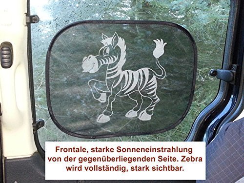 Sonnenschutz-Sonnenblende effektiv, selbsthaftend, superleicht anzubringen BONUS halten auch bei extremen Temperaturen-Autosonnenschutz für Kinder und Babys im Zebra-Design von ELLA och ELIAS (Motiv nach Innen) 2 Stck Auto-Sonnenschutz für hintere Seitenfenster passt universell – top-Baby-Geschenk - 3