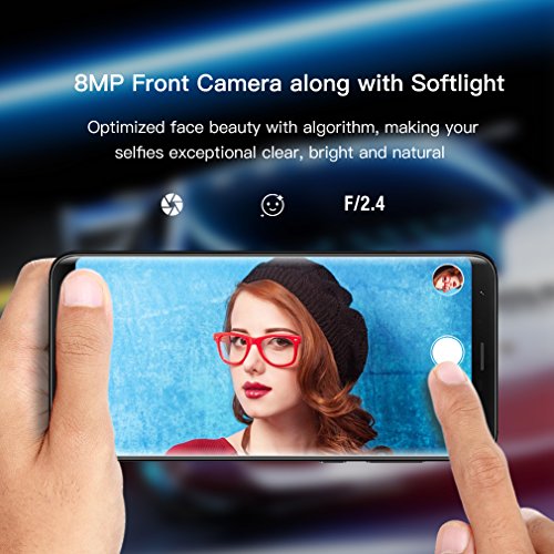 Ulefone MIX2 5,7 Pollici HD+ 18:9 4G Smartphone, Android 7.0 MTK6737H Quad Core 1.3GHz, 2GB RAM 16GB ROM, Dual Fotocamera Posteriore, Fingerprint ID, Dual SIM, 3380mAh Batteria, Nero