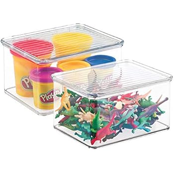mDesign 2er-Set Spielzeugaufbewahrung – stapelbare Aufbewahrungsbox mit