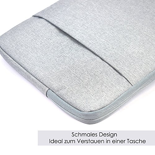 Lebensein Laptoptasche Schutzhülle für 15-15,4 Zoll Laptops Ultrabooks, 38cm Laptophülle Speziell für 15,4″ MacBook Pro, Stoßfest, Wasserresistent und Strapazierfähig, Grau - 2
