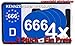 Produktbild 666 SATAN NUMMERNSCHILD Aufkleber Autoaufkleber 4er Set