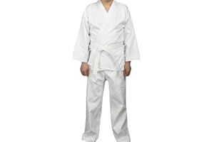 G-LIKE Karate Judo Anzug Kleidung - Kampfkunst Judogi Aikido Keikogi Jiu Jitsu Taekwondo Bando Kung Fu Outfit Training Uniform Kostüm Set Jacke Hose Freier Gürtel für Männer Frauen Kinder