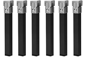 Miroytengo Patas cuadradas y metálicas con Abrazadera para somier Tubo 30x30 mm Diferentes Alturas (Pack de 6 Patas, 25 cm)