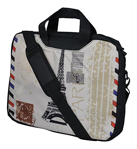 MySleeveDesign Laptoptasche Notebooktasche mit Tragegurt f  r 13 3 Zoll   14 Zoll   15 6 Zoll   17 3 Zoll - VERSCH  DESIGNS - Paris Stamp  15 