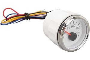 Cocoarm Vattentemperaturmätare 52MM Pointer Vattentempmätare ABS Rostfritt Stål 104 Till 248F Färgglad Bakgrundsbelysning 9 T
