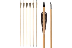 TY ARCHERY 30 32 Inch Wooden Arrows Hunting 4 Inch Turkey Feathers Fletching Practice Target Arrow for Traditional Recurve Bow Horsebow Longbow