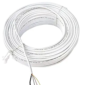 Sr Vision Cctv Camera Cable All-In-One Bnc Video And Power Cable Wire Cord For Cctv Camera 60 Meter - White