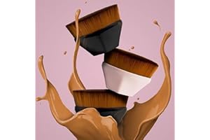 MNIXY Pędzel do podkładu do makijażu Kabuki płaski pędzel do twarzy Multi High Density pędzel do kosmetyków płynny proszek pędzel do mieszania płynów, kremowych lub pudrowych kosmetyków z etui (czarny)