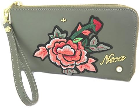 Zipped wallet + checkbook holder 'Nica'olive green - 20x11x2 cm (7.87''x4.33''x0.79'').