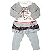 Kinder Baby Mädchen Kleidung Geschenk Paket Set 3 tlg Kleid Bolero Leggings 20332, Farbe:Grau;Größe:12 Monate
