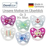 Dentistar® Latex-Schnuller – Größe 3, ab 14 Monate – Nuckel zahnfreundlich aus Naturkautschuk für Babys ab dem ersten Backenzahn - 8
