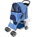 vidaXL Hundewagen Hundebuggy Hunde Buggy Pet Stroller Buggy Wagen Hundewagen Blau