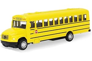 Coolplay Mini Spielzeug Auto Simulation Legierung Puck Zurück Schulbus für Kinder, Druckguss Vechile Modell Pädagogisches Spielzeug für Jungen und Mädchen