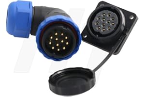 HangTon HE29 12 Pin connettore ad angolo retto del cavo spina a 4 viti da pannello, circolare maschio femmina impermeabile IP68 380V 10A