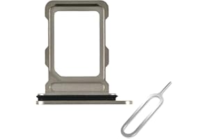 Cemobile SIM Card Tray Slot Holder Replacement for iPhone 16 Pro & 16 Pro Max (Single SIM Version) with Waterproof Rubber Seal Ring & Open Eject Pin (Natural Titan)
