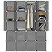 Produktbild LANGRIA Regalsystem Kleiderschrank 20 Kubus Garderobenschrank für Aufbewahrung Kleidung, Schuhe, Spielzeug und Bücher (Grau)