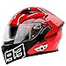 Produktbild QFQ motorcycle helmet Motorradhelm Smart Bluetooth Headset Helm Double Lens Jethelm Integralhelm Schutzausrüstung (Edition : C, Size : M(22.44in-22.83in))