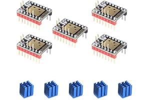 BIQU DIRECT Composant pour imprimante 3D Stepstick Mute Pilote de moteur pas à pas TMC2209 V1.2 avec dissipateur de chaleur pour SKR V1.3 MKS GEN L Carte de commande d’imprimante 3D (pack de 5 pièces)