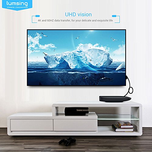 Lumsing HDMI Kabel Hochgeschwindigkeit HDMI auf HDMI Audio/Video vergoldete Kabel M/M ultra dünn 1M(Schwarz) - 4