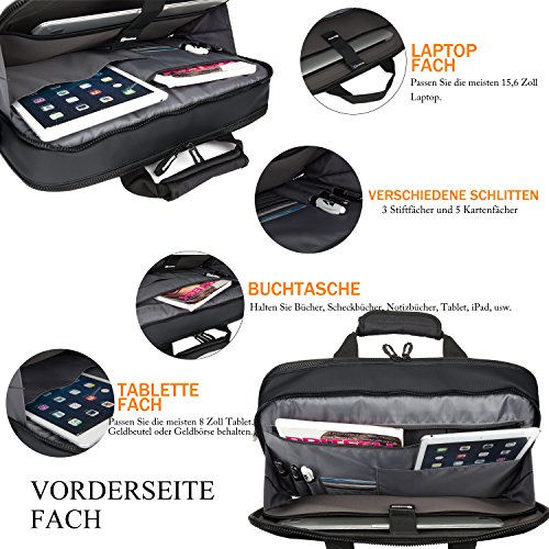 NiceEbag 15 6 Zoll robust R  stung Laptop Tasche Aktentasche Messenger Bag mit Regendicht elastisch Absorption und EVA Design F  r Macbook   Acer   HP