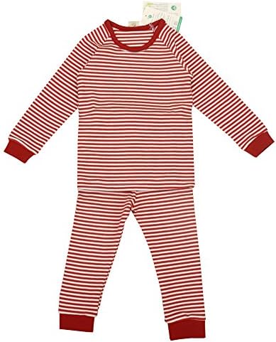 Babiesnature Bamboo Striped Pajamas Long Sleeve Baby Boy And Girl Organic Cotton 36 Months Red