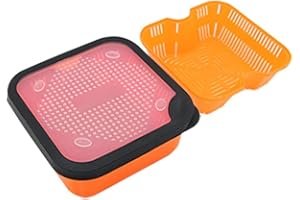 VOOTNIFIG 2-in-1 Pellet Strainer Kit With Inner Frame for Carp Fishing Redworm Bait Box Tackle Storage Container 16.5x16.5cm(6.5-OS)