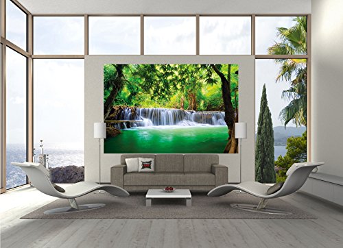 Paradies Fototapete – Wasserfall im Wald – Dschungel Fluss Kanchanaburi Thailand Si Sawa Wandbild- XXL Wanddeko 210 x 140 cm - 7