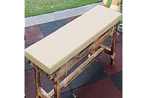 Zoomlie Bench Cushion for Outdoor Furniture Waterproof 100/110/120/140/150cm Long Chair Cushion 5cm Thick Sofa Cushion Pad for Patio Lawn Balcony