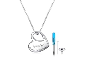 YOTHIWAD Heart Urn Necklace for Ashes Cremation Jewelry Forever in My Heart Engraved Stainless Steel Keepsake Waterproof Memorial Pendant for loved One with Filling Kit