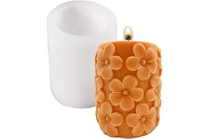 WYAHYQ Stampi per Candele in Silicone Grande Kit Candele fai da te,Cera per Candele,Stampo per candele a forma di fiore cilindrico