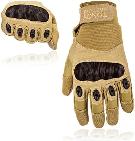 Men's Fullfinger Motorcycle Gloves ATV Riding, Cycling, Driving, Camping Protect Against Impact And Abrasion And Give More Comfort To Your Hands (Tan Fullfinger, Large)