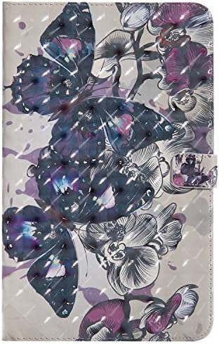 Samsung Galaxy Tab T580 Case , Multi-Function Screen Protector PU Leather , Ultra Slim Lightweight with Stand/Auto Sleep Wake-up Function Ciover Smart Case for Samsung Galaxy Tab T580 Case - Black Butterfly + 1X Dust plug &amp; Dustproof cloth