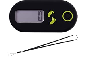 LUFEIS Podomètre Marche, 3D Podomètre Numérique, Mini Podomètre avec Clip et Cordon, Compteur de Marche, Simple Compteur de Pas, Podomètre Électronique pour Marche, Course à Pied, Suivez Les Pas