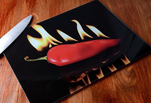 Hot Chili Toughened Glass Work Surface Protector – Chopping Board - 2