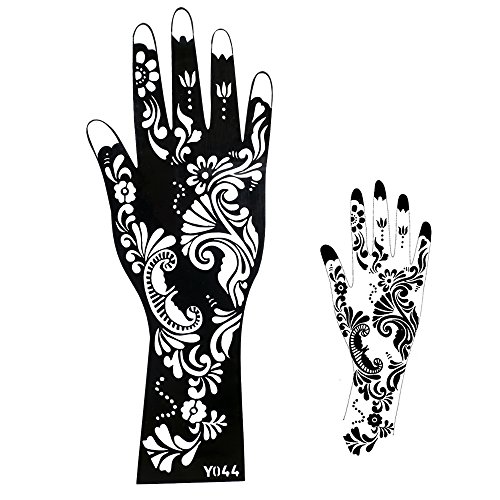 STENCILS for Tattoo Stencil Henna Designs for Hand and Arm - single use x044- suitable for Henna Tattoo Glitter Tattoo and Airbrush Tattoo Template