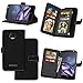 Produktbild Moto Z Hülle, Motorola Moto Z Hülle, Moto Z Case, Anlike Schutzhülle für Motorola Moto Z (5,5 Zoll) Ledertasche Flip Hülle Wallet Case Tasche Cover Handy Zubehör Lederhülle Handyhülle [Klassische Normallackserie] [Sand scheuern rutschfest] 9 Kartensteckplatz Handyhülle mit Kartenfach und Standfunktion - Schwarz