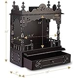 Aakaar Idols &amp; Temples, Wall Hanging, Handcrafted Wooden Temple/Mandap/Pooja Mandir/Home Temple Without Doors - 18&quot; VO Without Dome for Home &amp; Office