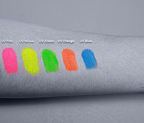 Fluoreszierende UV Neon Farbe für Gesicht und Körper 6 x 10 ml Röhren – leuchten Party Clubbing Festivals begeisterte - 5