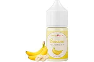 HONEYBERRY 30ml Natural Banana Food Flavouring Essence - Professional High Strength Edible Liquid Extract Drops - Highly Concentrated Versatile Flavour for Baking Cooking Drinks Scent Soap Cosmetics