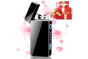 Gohytal Accendino Elettronico USB per Regalo di Papa, Compleanno Regalo Uomo Arco Elettrico Touch Screen LED Doppio Arco ARC Accendino Antivento Accendino, Regalo Festa del Papà per Papà Nonno