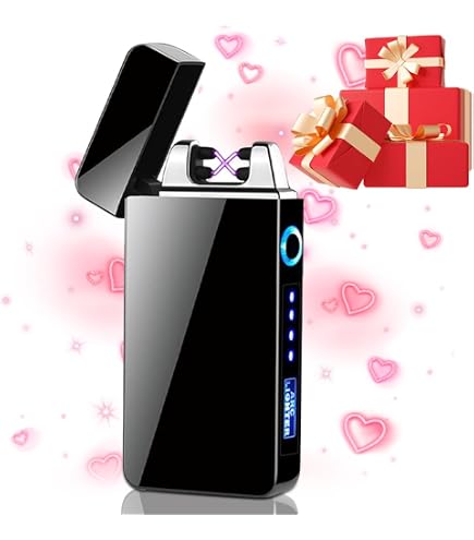 Vegena Accendino elettrico con schermo digitale, accendino elettrico USB C, ricaricabile, Dual Arc senza fiamma Accendino al plasma con torcia impermeabile per uomini e donne