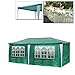 Produktbild VINGO® Festzelt 3x6m Partyzelt Grün Gartenzelt mit 6 Seitenteilen und 2 Eingängen PE Stahlkonstruktion Camping Festival als Unterstand und Plane