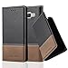 Produktbild Cadorabo Hülle für Samsung Galaxy A5 2015 (5) - Hülle in SCHWARZ BRAUN – Handyhülle mit Standfunktion und Kartenfach aus Einer Kunstlederkombi - Case Cover Schutzhülle Etui Tasche Book